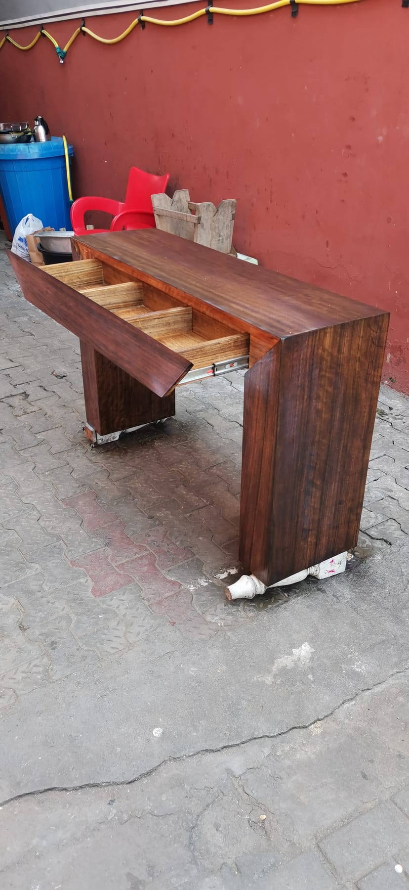 Solid wood console and entryway table with drawer