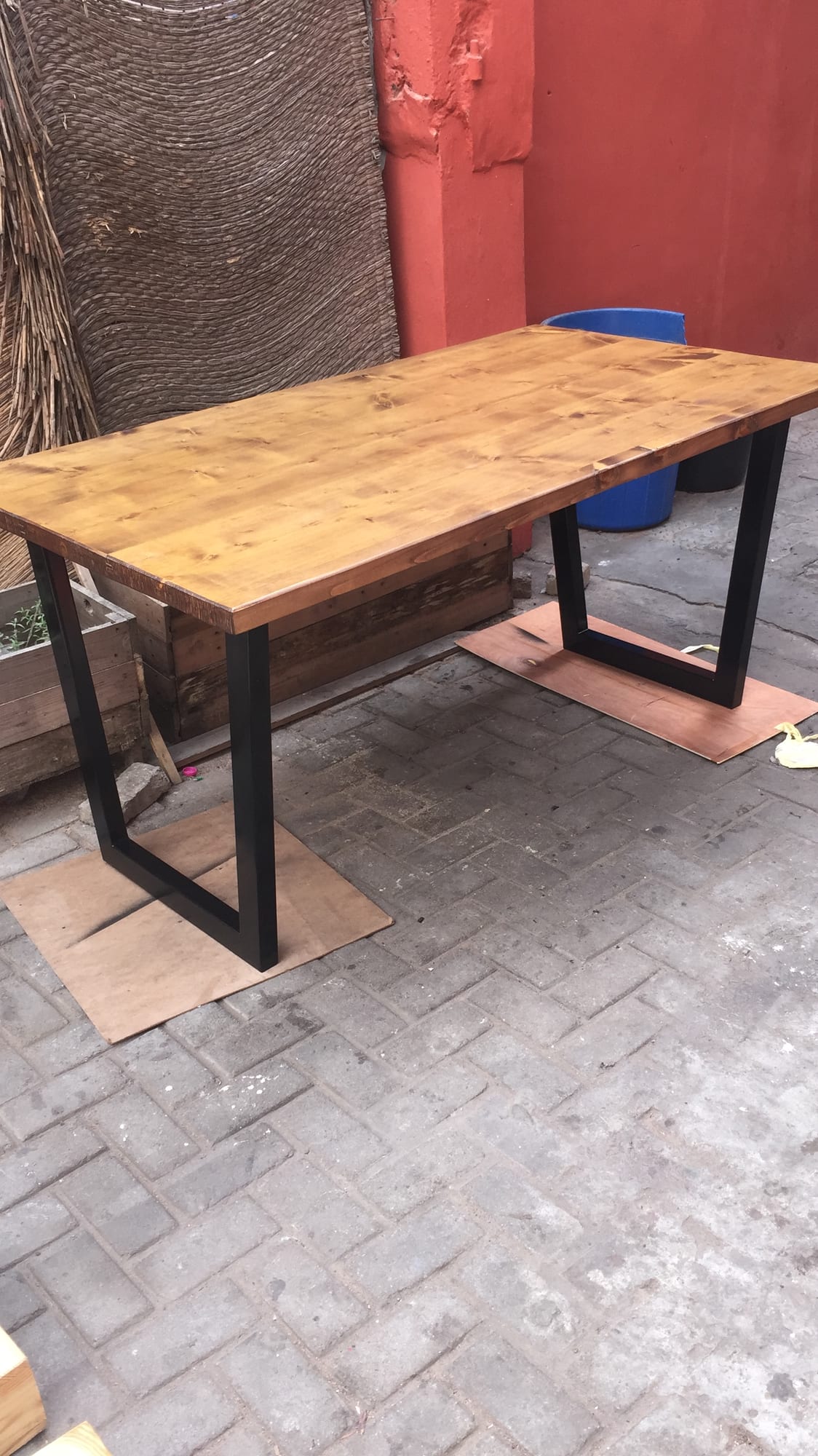 Solid wood dining table and bench, Accra