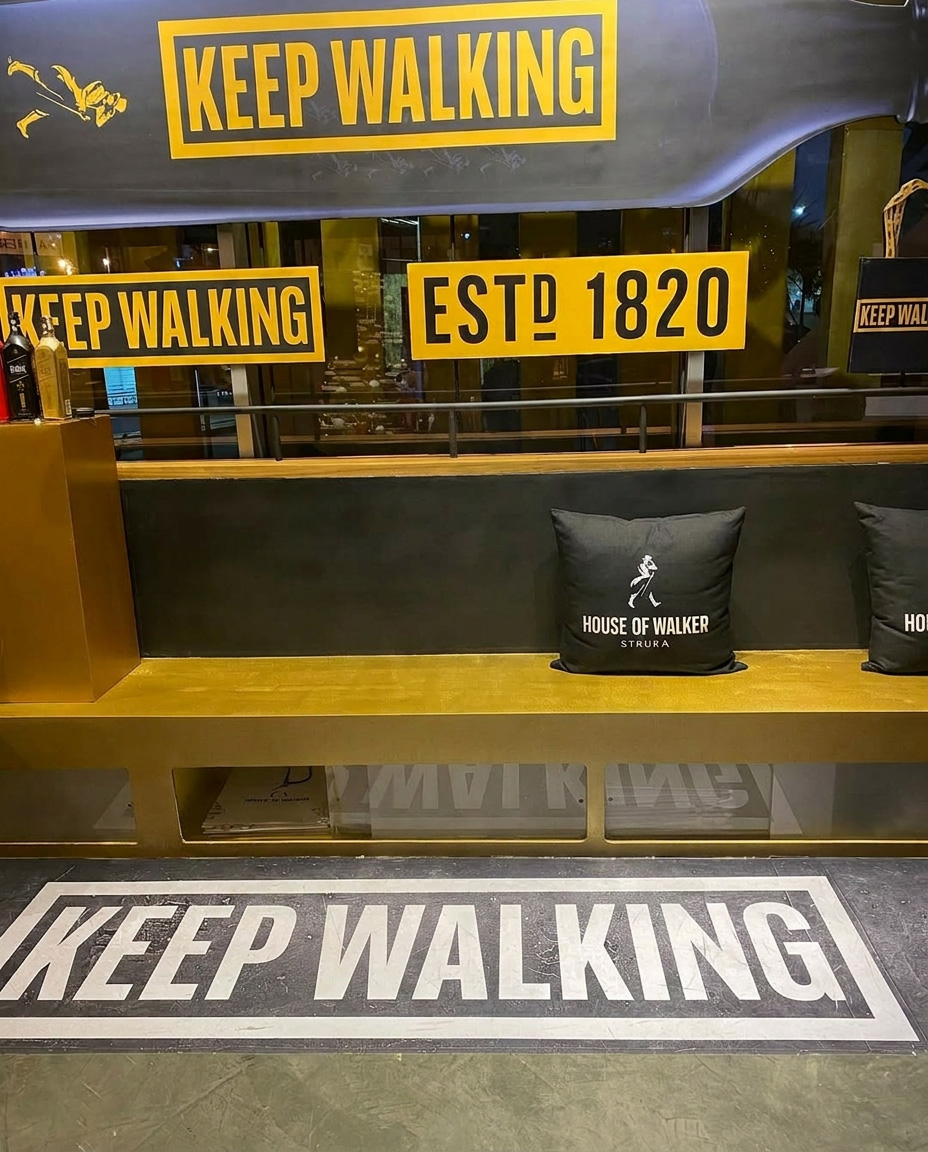 Finished House of Walker Accra seating installation — branded and dressed for the event